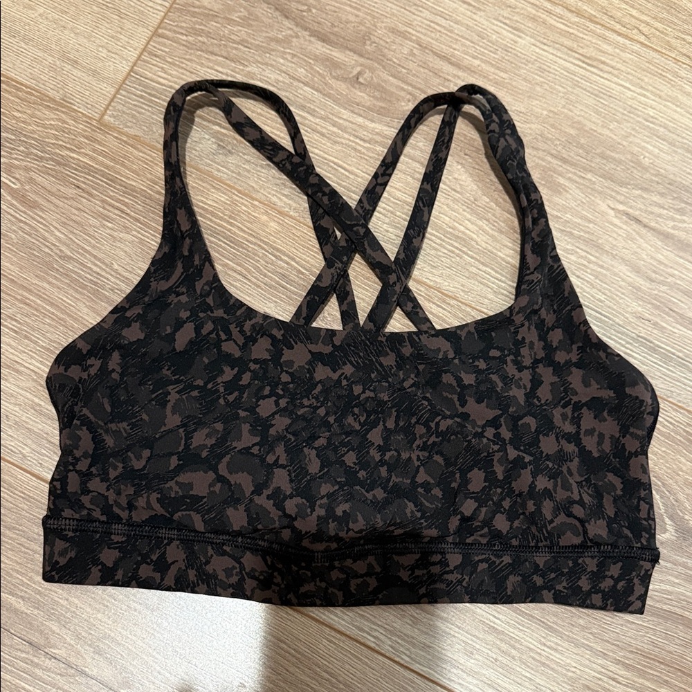 Lululemon Athletica Black Leopard Sports Bra